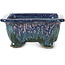 Rectangular blue bonsai pot by Fuka - 111 x 101 x 48 mm