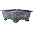 Rectangular blue bonsai pot by Fuka - 152 x 136 x 60 mm