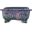 Rectangular blue bonsai pot by Fuka - 152 x 136 x 60 mm