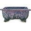 Rectangular blue bonsai pot by Fuka - 152 x 136 x 60 mm