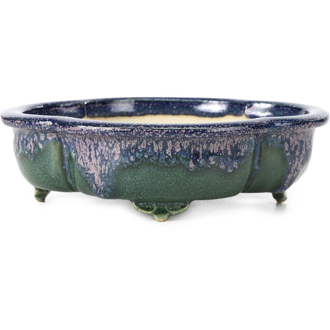 Pot à bonsaï bleu Mokko par Fuka - 169 x 148 x 50 mm