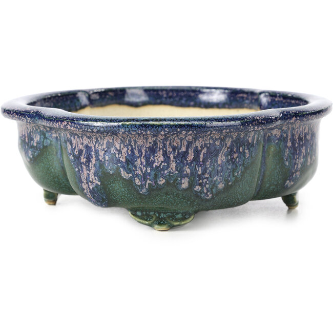 Mokko blauwe bonsaipot van Fuka - 169 x 148 x 50 mm