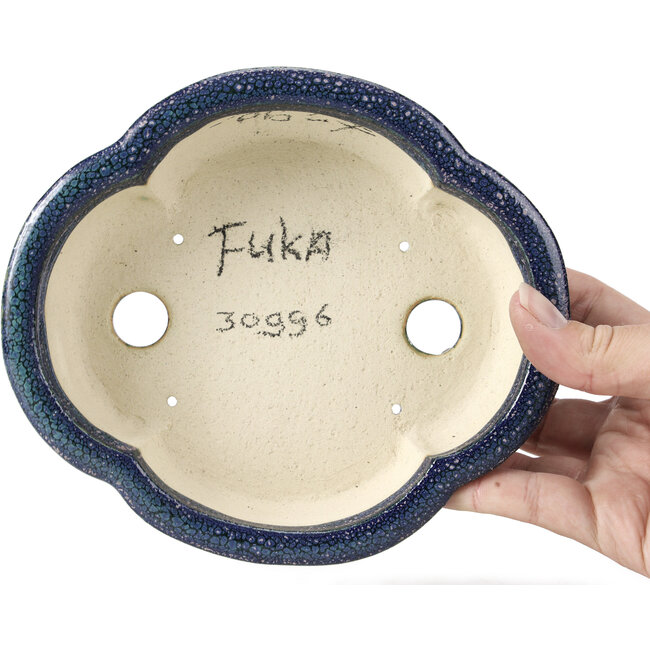 Mokko blauwe bonsaipot van Fuka - 169 x 148 x 50 mm