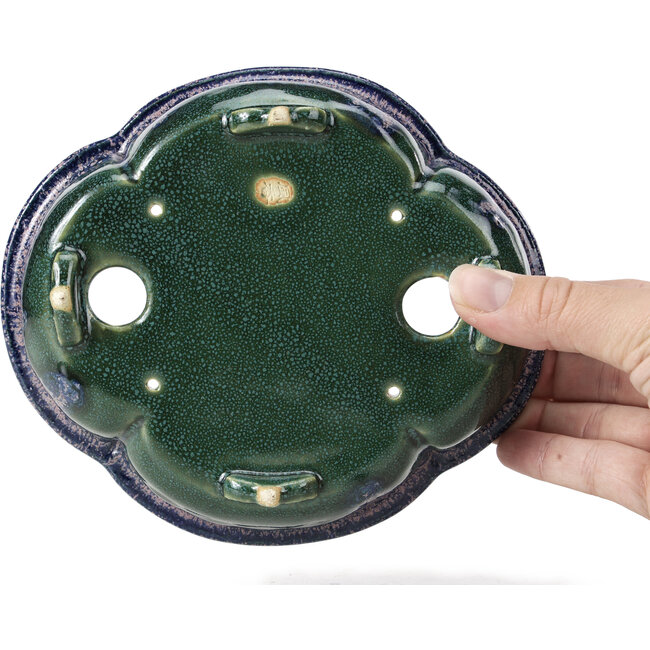 Vaso per bonsai blu Mokko di Fuka - 169 x 148 x 50 mm