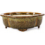 Mokko golden and brown bonsai pot by Fuka - 169 x 147 x 50 mm