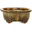 Mokko golden and brown bonsai pot by Fuka - 115 x 102 x 44 mm