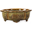 Mokko golden and brown bonsai pot by Fuka - 115 x 102 x 44 mm