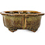 Mokko golden and brown bonsai pot by Fuka - 115 x 102 x 44 mm