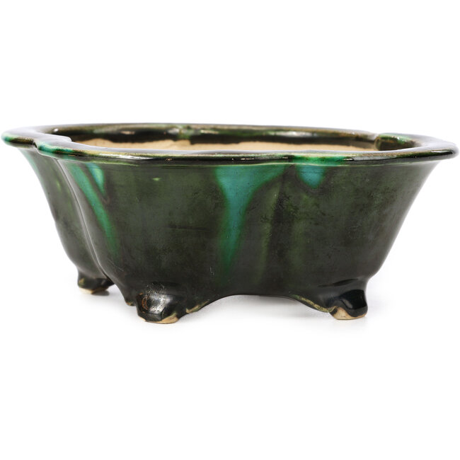 Mokko groene bonsaipot van Shozan - 150 x 130 x 55 mm