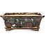 Rectangular brown bonsai pot by Shozan - 154 x 129 x 55 mm