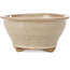 Ronde beige craquelé bonsai pot van Kakuzan - 134 x 134 x 70 mm