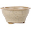 Ronde beige craquelé bonsai pot van Kakuzan - 134 x 134 x 70 mm