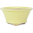 Round yellow bonsai pot by Kakuzan - 128 x 128 x 66 mm