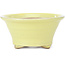 Round yellow bonsai pot by Kakuzan - 128 x 128 x 66 mm