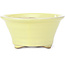 Round yellow bonsai pot by Kakuzan - 128 x 128 x 66 mm