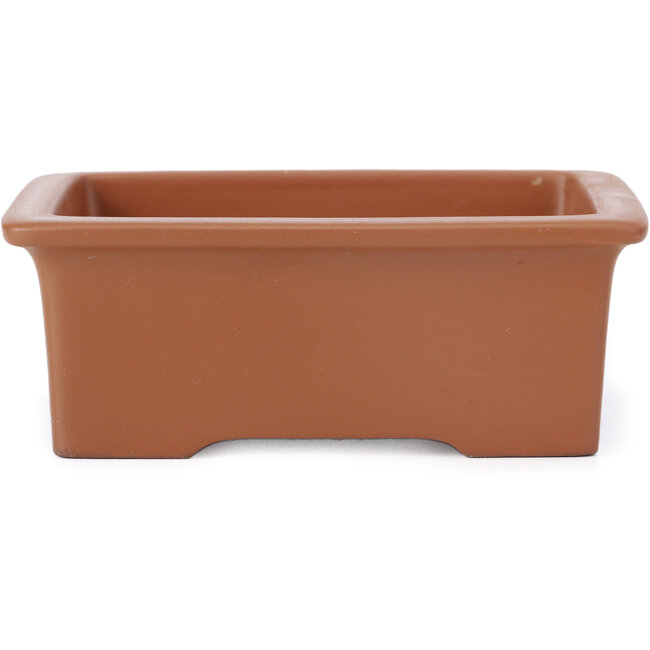 Maceta de bonsái rectangular sin esmaltar de Seto Yaki - 115 x 89 x 42 mm