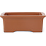Vaso bonsai rettangolare non smaltato di Seto Yaki - 115 x 89 x 42 mm