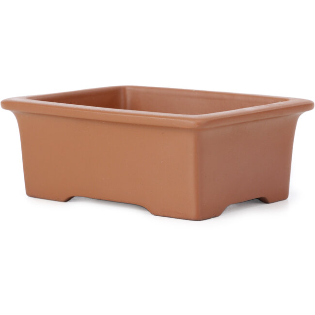 Rectangular unglazed bonsai pot by Seto Yaki - 115 x 89 x 42 mm