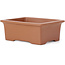 Maceta de bonsái rectangular sin esmaltar de Seto Yaki - 115 x 89 x 42 mm