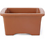 Maceta de bonsái rectangular sin esmaltar de Seto Yaki - 115 x 89 x 42 mm