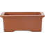 Maceta de bonsái rectangular sin esmaltar de Seto Yaki - 115 x 89 x 42 mm