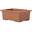 Vaso bonsai rettangolare non smaltato di Seto Yaki - 115 x 89 x 42 mm