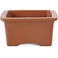 Vaso bonsai rettangolare non smaltato di Seto Yaki - 115 x 89 x 42 mm