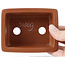 Maceta de bonsái rectangular sin esmaltar de Seto Yaki - 115 x 89 x 42 mm