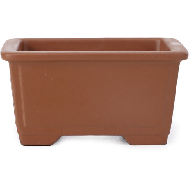 Rectangular unglazed bonsai pot by Seto Yaki - 98 x 80 x 51 mm