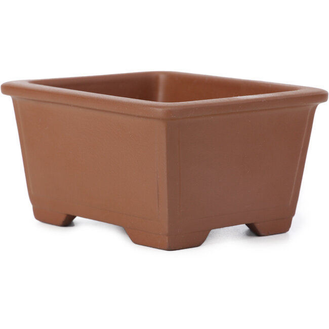 Maceta de bonsái rectangular sin esmaltar de Seto Yaki - 98 x 80 x 51 mm