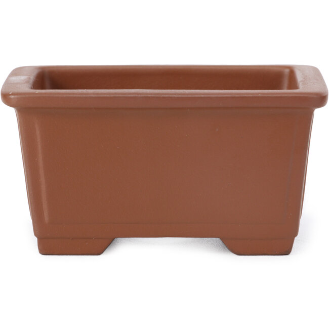 Rectangular unglazed bonsai pot by Seto Yaki - 98 x 80 x 51 mm