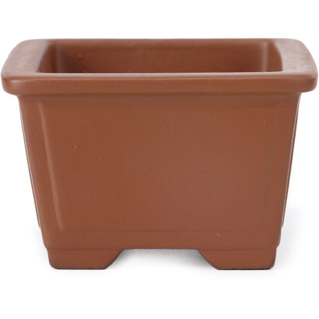 Maceta de bonsái rectangular sin esmaltar de Seto Yaki - 98 x 80 x 51 mm