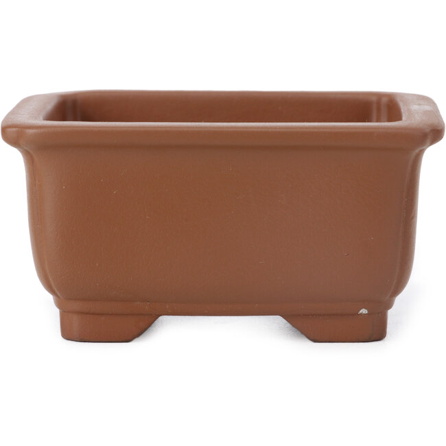 Maceta de bonsái rectangular sin esmaltar de Seto Yaki - 99 x 81 x 52 mm