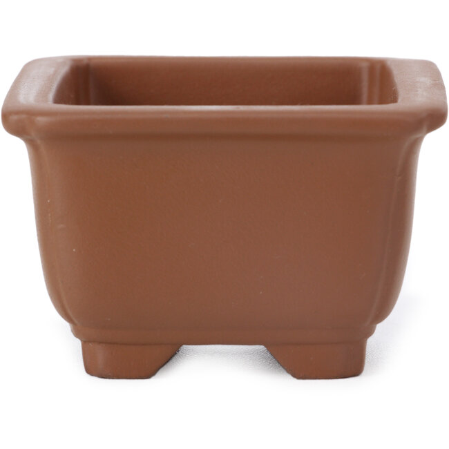 Vaso bonsai rettangolare non smaltato di Seto Yaki - 99 x 81 x 52 mm