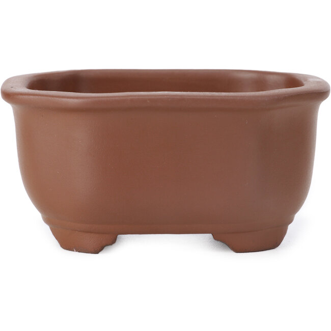 Maceta de bonsái rectangular sin esmaltar de Seto Yaki - 102 x 83 x 52 mm