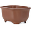 Maceta de bonsái rectangular sin esmaltar de Seto Yaki - 102 x 83 x 52 mm