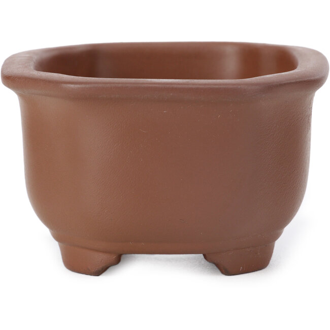 Pot à bonsaï rectangulaire non émaillé par Seto Yaki - 102 x 83 x 52 mm