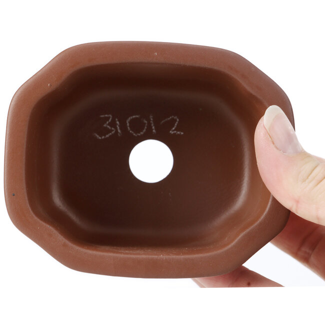 Rectangular unglazed bonsai pot by Seto Yaki - 102 x 83 x 52 mm