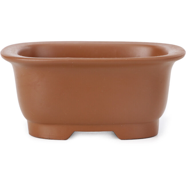 Vaso bonsai rettangolare non smaltato di Seto Yaki - 106 x 91 x 48 mm