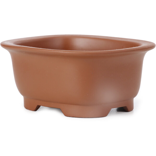 Maceta de bonsái rectangular sin esmaltar de Seto Yaki - 106 x 91 x 48 mm
