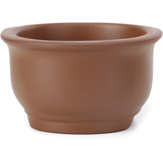 Vaso bonsai ovale non smaltato di Seto Yaki - 105 x 88 x 50 mm