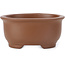 Vaso bonsai ovale non smaltato di Seto Yaki - 105 x 88 x 50 mm