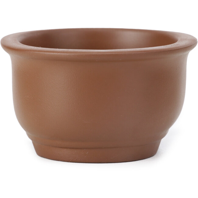 Maceta de bonsái ovalada sin esmaltar de Seto Yaki - 105 x 88 x 50 mm