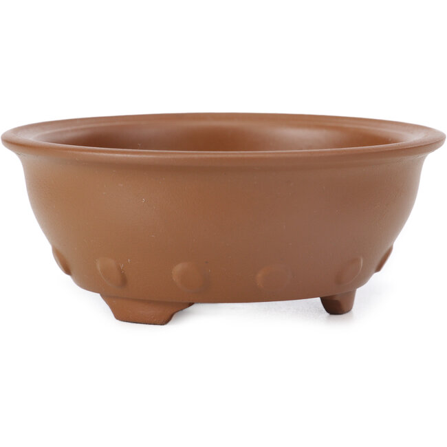 Vaso per bonsai rotondo non smaltato di Seto Yaki - 100 x 100 x 40 mm