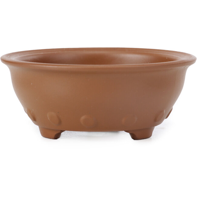 Pot à bonsaï rond non émaillé par Seto Yaki - 100 x 100 x 40 mm