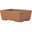 Rectangular unglazed bonsai pot by Seto Yaki - 113 x 83 x 41 mm