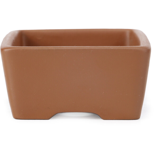 Rectangular unglazed bonsai pot by Seto Yaki - 113 x 83 x 41 mm