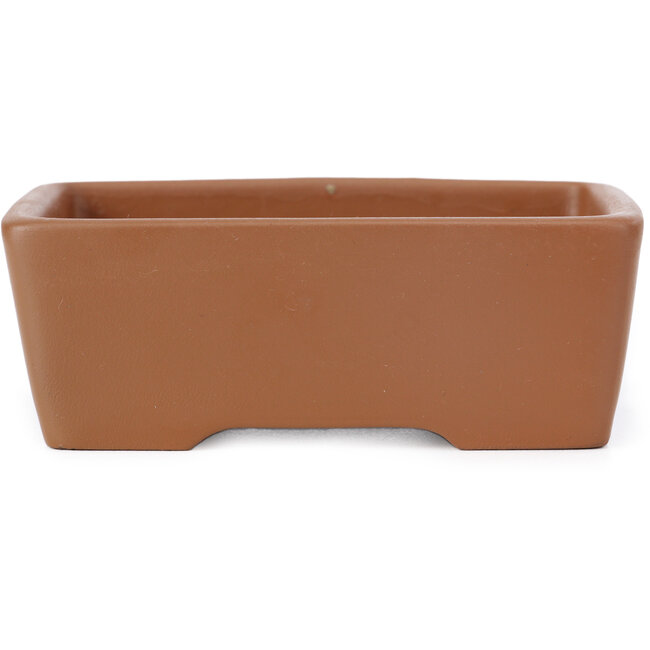 Vaso bonsai rettangolare non smaltato di Seto Yaki - 113 x 83 x 41 mm