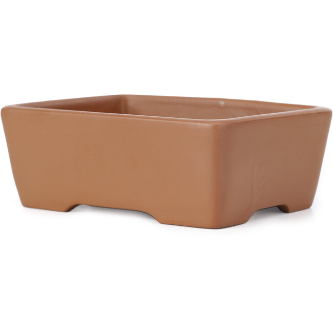 Vaso bonsai rettangolare non smaltato di Seto Yaki - 113 x 83 x 41 mm