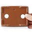 Maceta de bonsái rectangular sin esmaltar de Seto Yaki - 113 x 83 x 41 mm